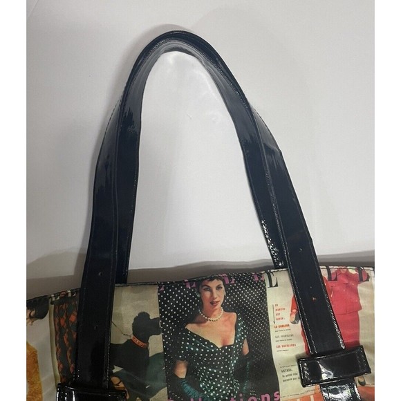 Vintage Elle Magazine Retro Cover Girl Fabric Tote Bag Purse - Picture 5 of 5